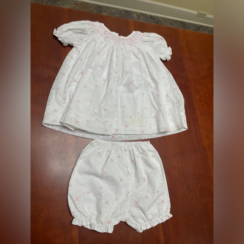 Petit Ami Baby Girl's Dress 6 mo. Smocked Cotton/ Poly